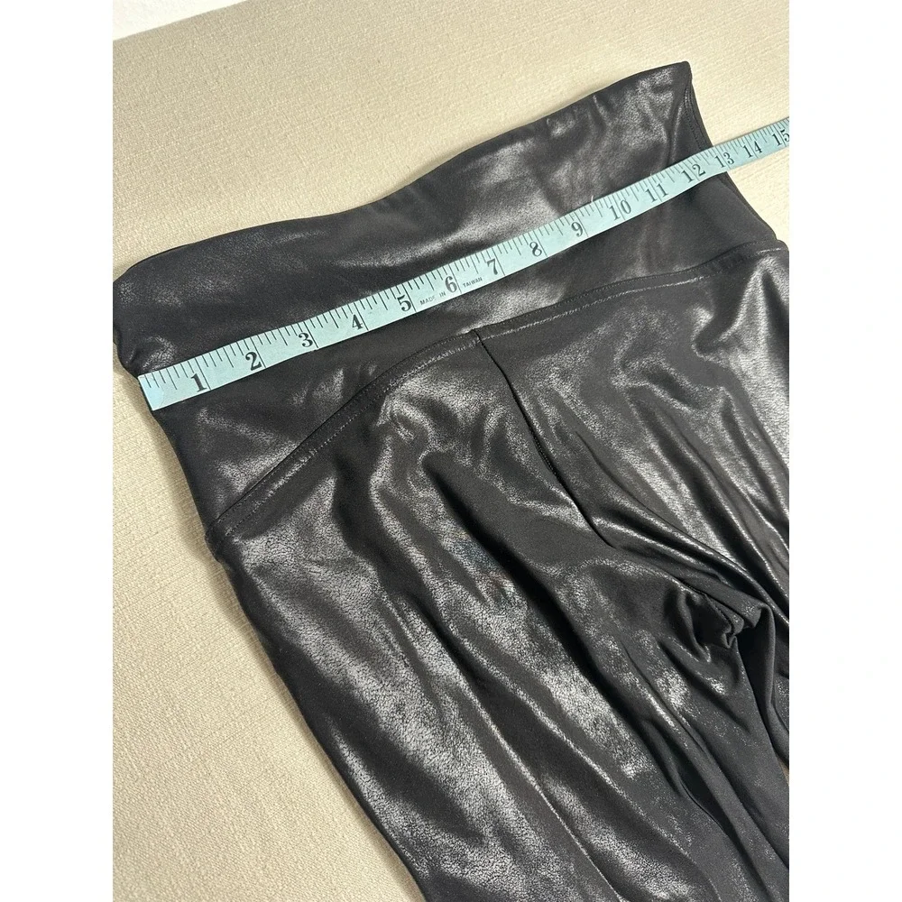 Spanx Faux Leather Leggings Womens Large Black Excellent High Waist Compression